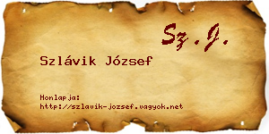 Szlávik József névjegykártya