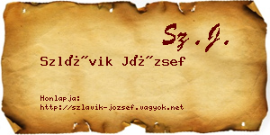 Szlávik József névjegykártya